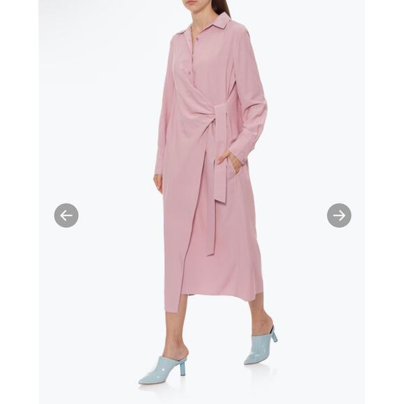 TIBI VISCOSE TWILL SHIRTDRESS PINK MIDI
WRAP - Picture 4 of 9